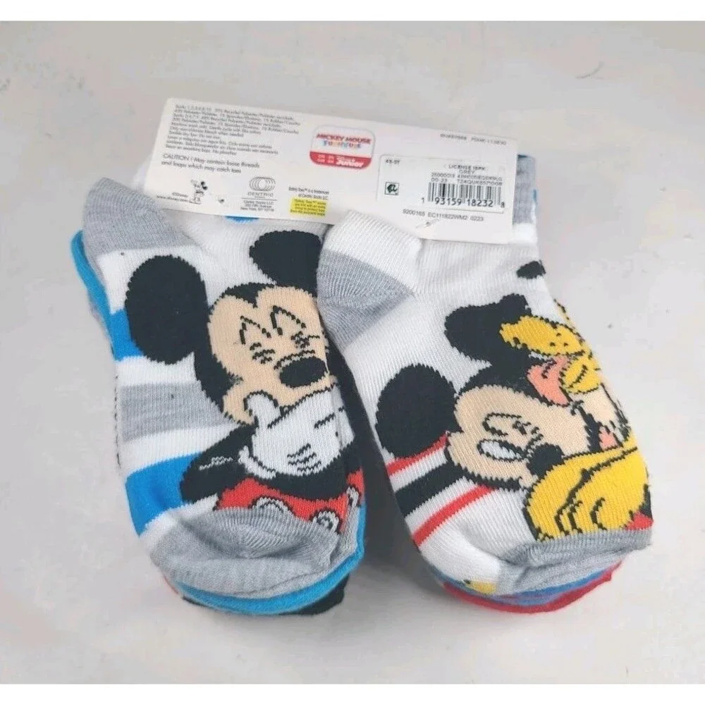 NEW Disney Mickey Mouse & Friends Toddlers' Ankle Socks 10ct Pack Size 4T-5T